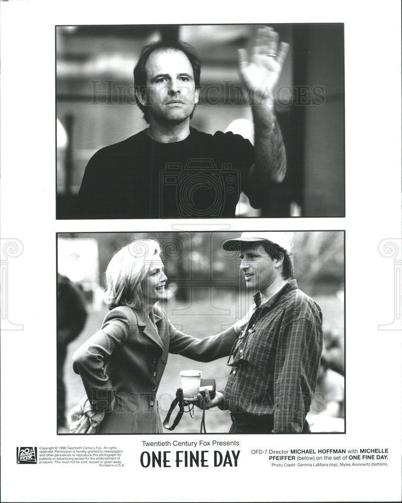 1996 Press Photo Director Michael Hoffman With Michelle Pfeiffer On Set - Historic Images