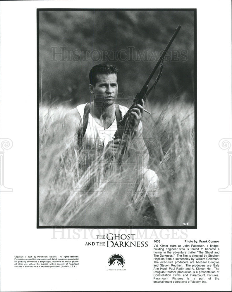 1996 Press Photo Val Kilmer Actor Ghost Darkness - Historic Images