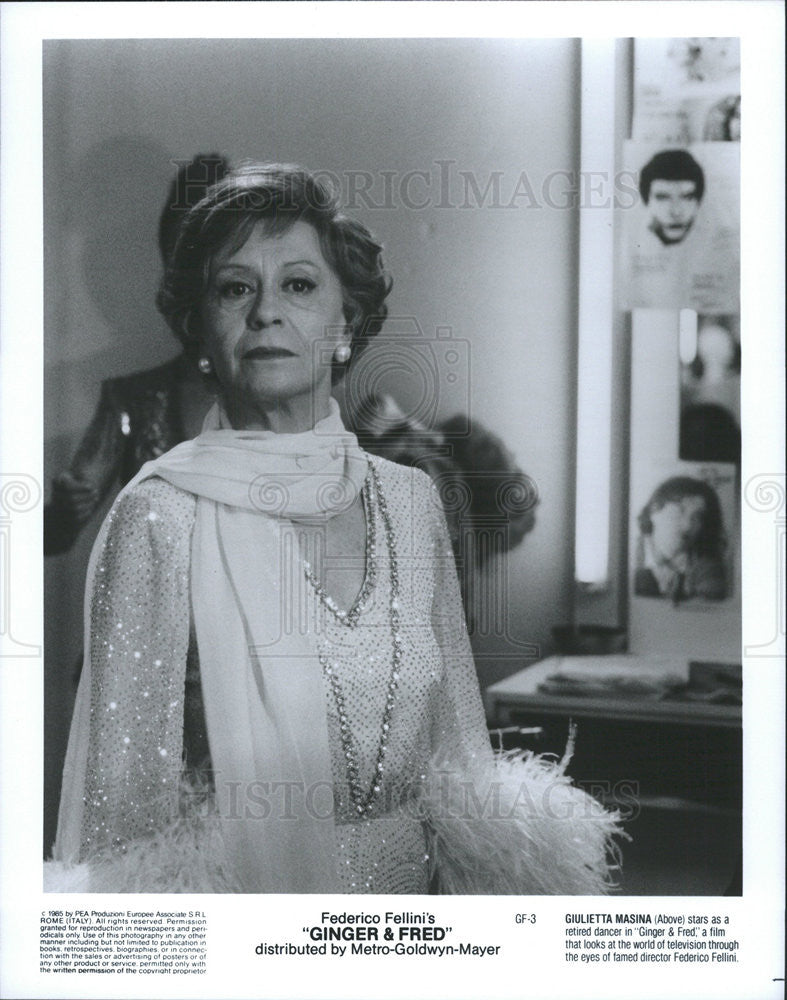 1985 Press Photo Giulietta Masina Actress Ginger Fred - Historic Images