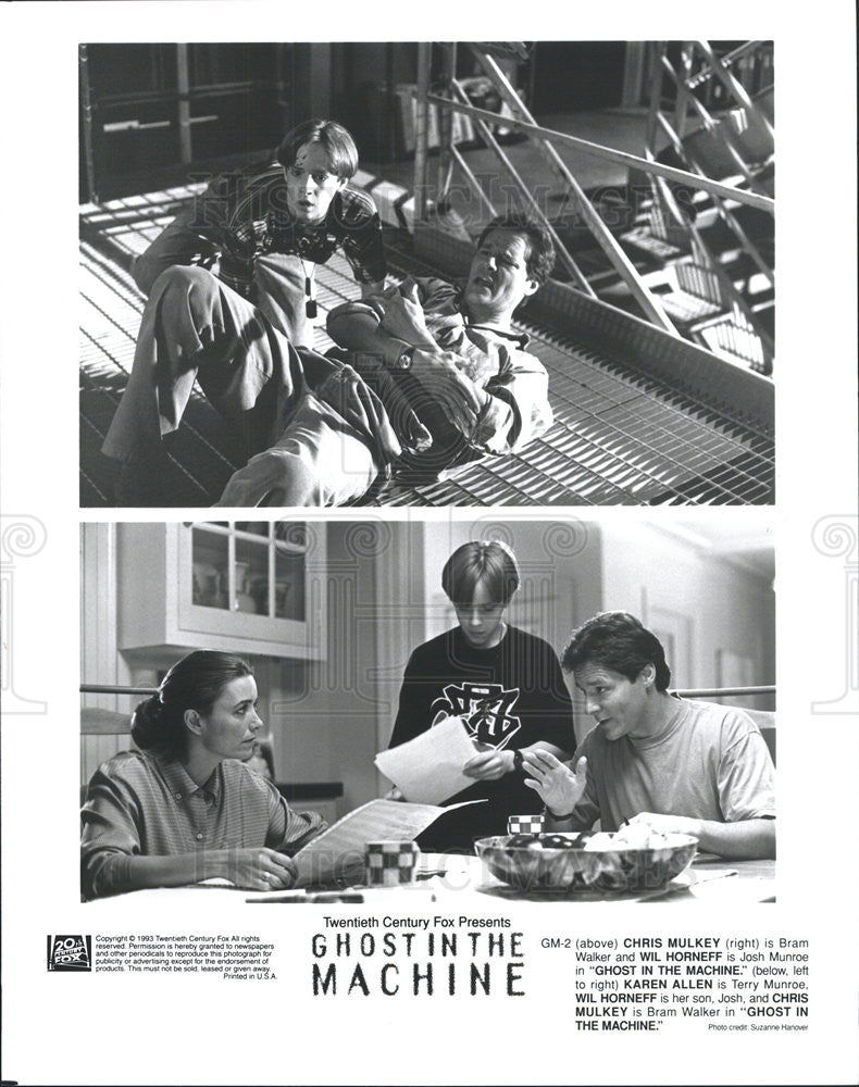 1993 Press Photo Chris Mulkey Wil Horneff Karen Allen Actors Ghost Machine - Historic Images