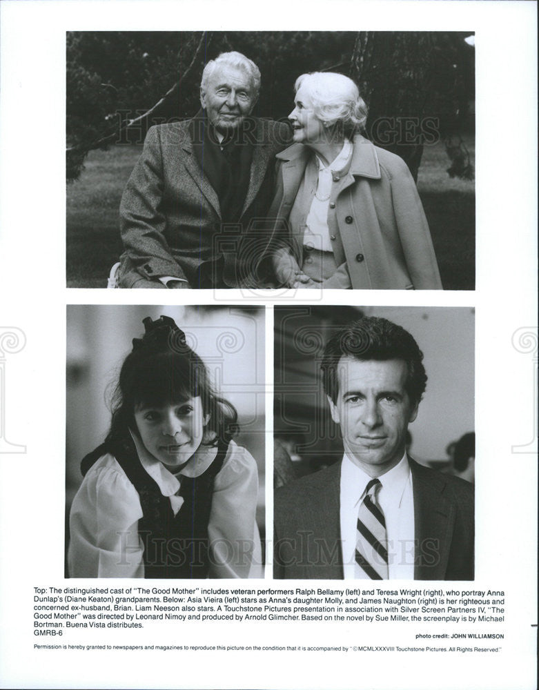 1988 Press Photo &quot;The Good Mother&quot; Teresa Wright, Ralph Bellamy, Asia Vieira - Historic Images