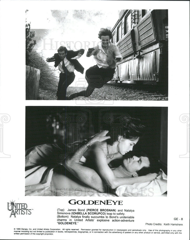 1995 Press Photo Brosnan Scorupco Goldeneye - Historic Images