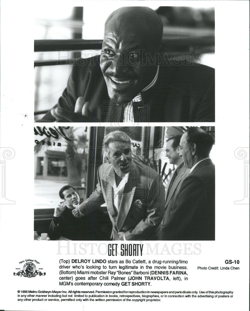 1995 Press Photo Film Get Shorty Delroy Lindo Dennis Farina John Travolta - Historic Images