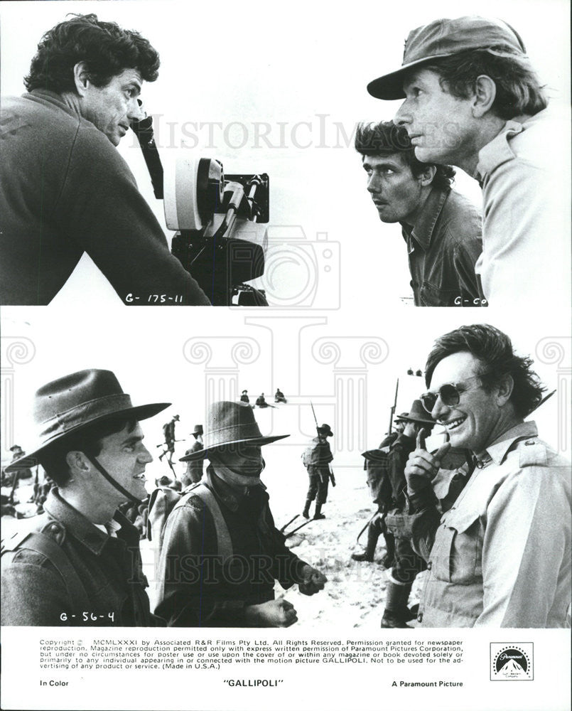 1981 Press Photo Film Gallipoli Director Peter Weir Stars Mel Gibson - Historic Images