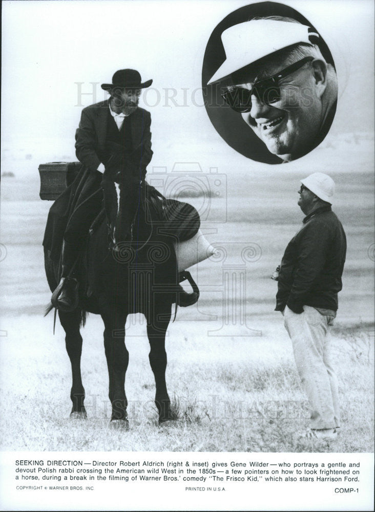 1979 Press Photo The Frisco Kid director Robert Aldrich Gene Wilder - Historic Images