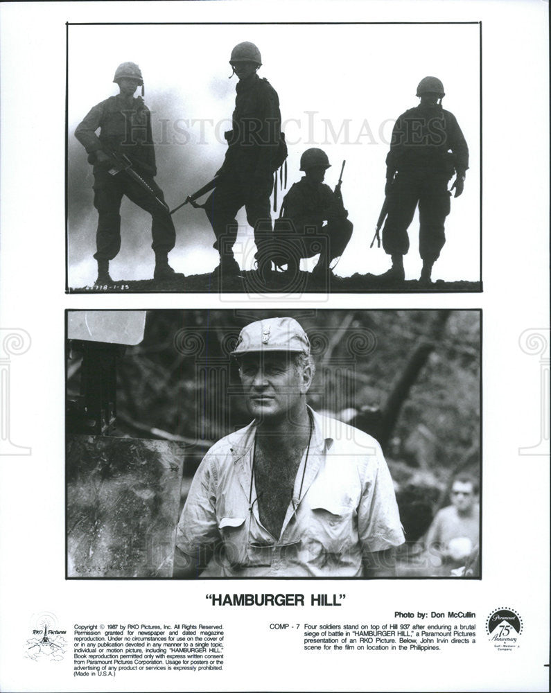 1987 Press Photo Film Hamburger Hill John Irvin Director - Historic Images