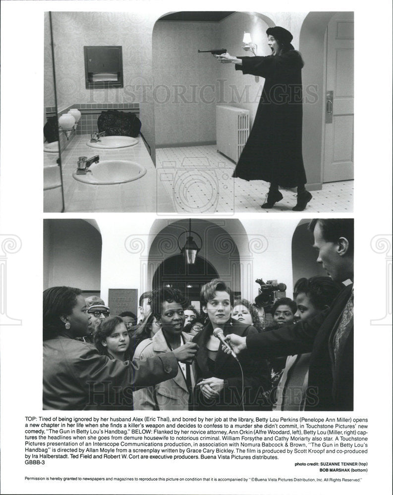 1992 Press Photo The Gun in Betty Lou&#39;s Handbag Eric Thal Penelope Ann Miller - Historic Images