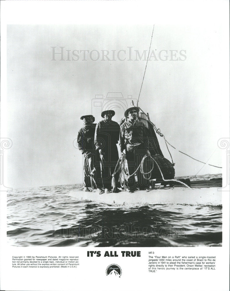 1993 Press Photo Four Men On A Raft It's All True - Historic Images