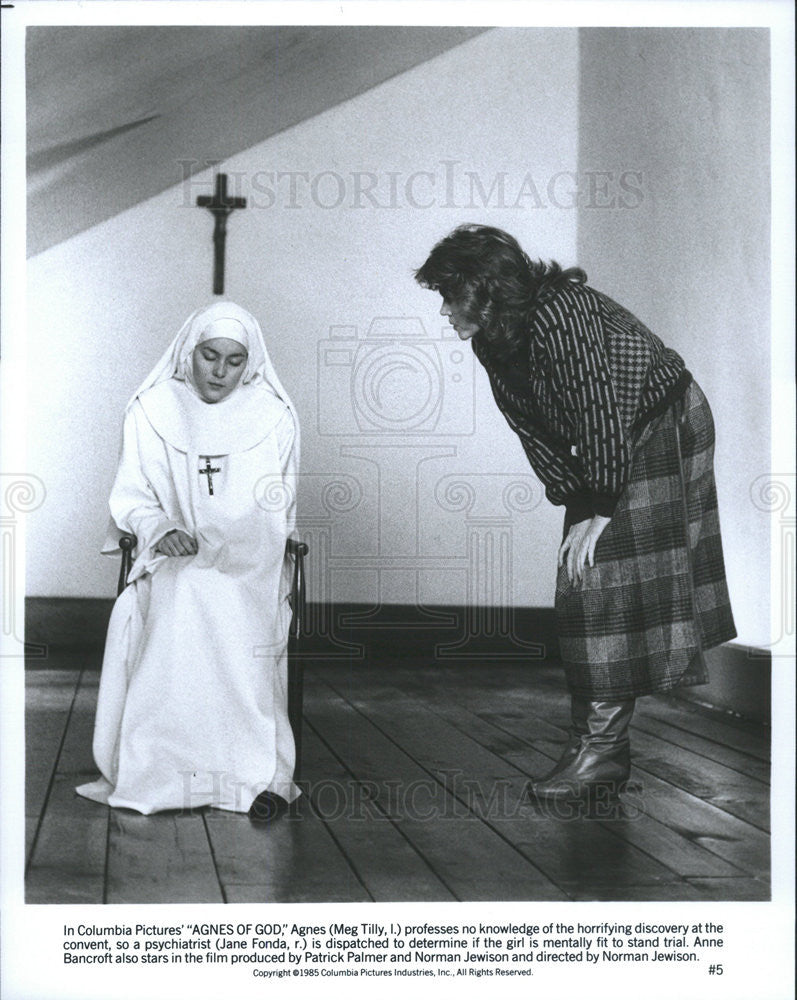 1985 Press Photo Meg Tilly Jane Fonda Agnes Of God - Historic Images