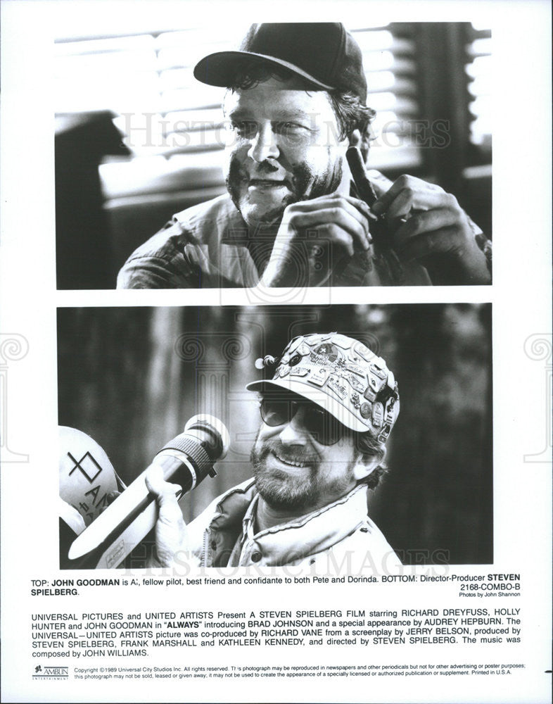 1989 Press Photo Steven Spielberg Director John Goodman Always - Historic Images