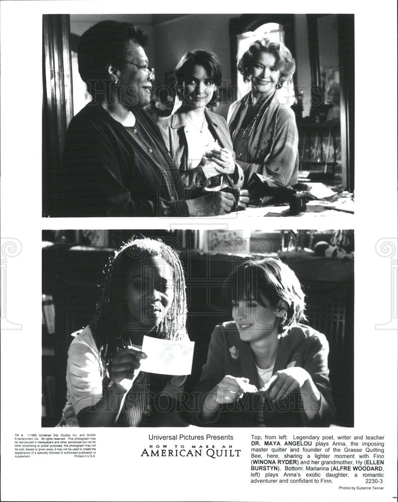 1995 Press Photo Angelou Ryder Burstyn Woodard How To Make An American Quilt - Historic Images