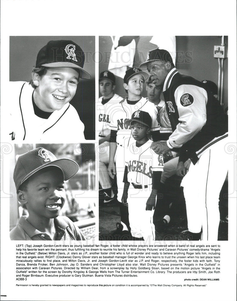 1994 Press Photo Gordon-Levitt Glover Davis Angels In The Outfield - Historic Images