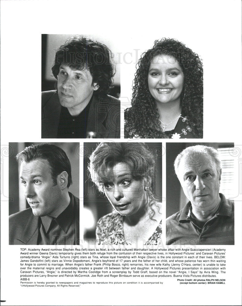 1994 Press Photo Angie Film Geena Davis Stephen Rea Aida Turturro Philip Bosco - Historic Images