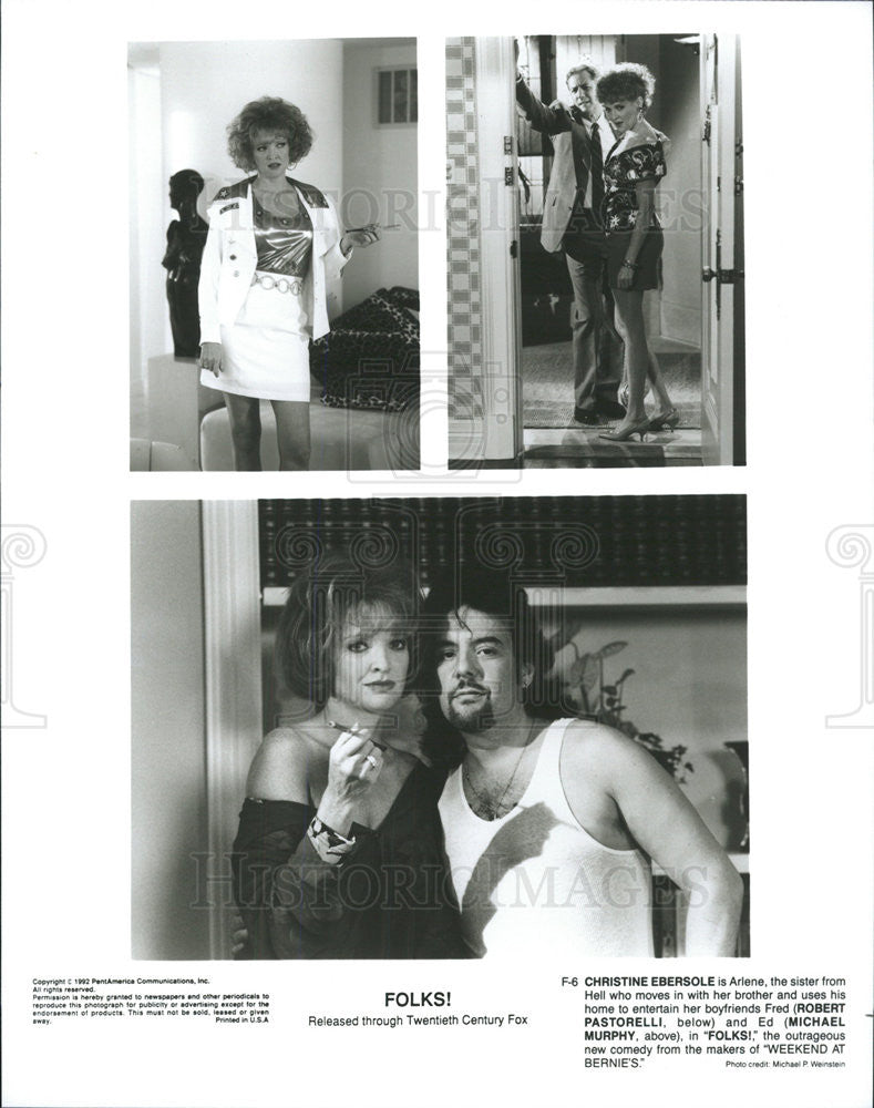 1992 Press Photo Chirstine Ebersole, Robert Pastorelli &amp; Michael Murphy In Folks - Historic Images