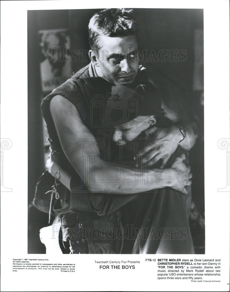 1991 Press Photo Bette Midler &amp; Christopher Rydell Star In &quot;For The Boys&quot; - Historic Images