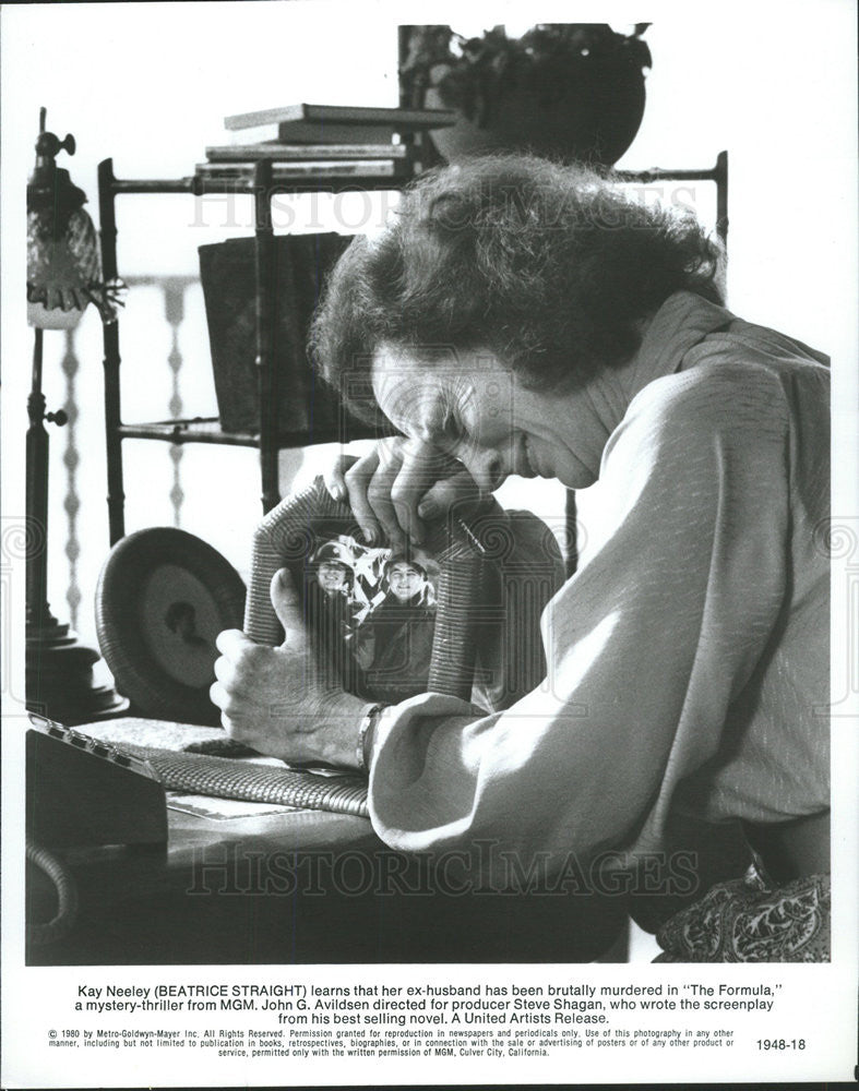 1980 Press Photo Beatrice Straight Stars In "The Formula" - Historic Images