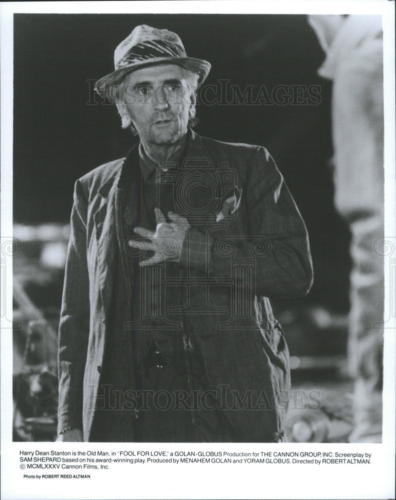 1985 Press Photo Harry Dean Stanton Stars In &quot;Food For Love&quot; - Historic Images