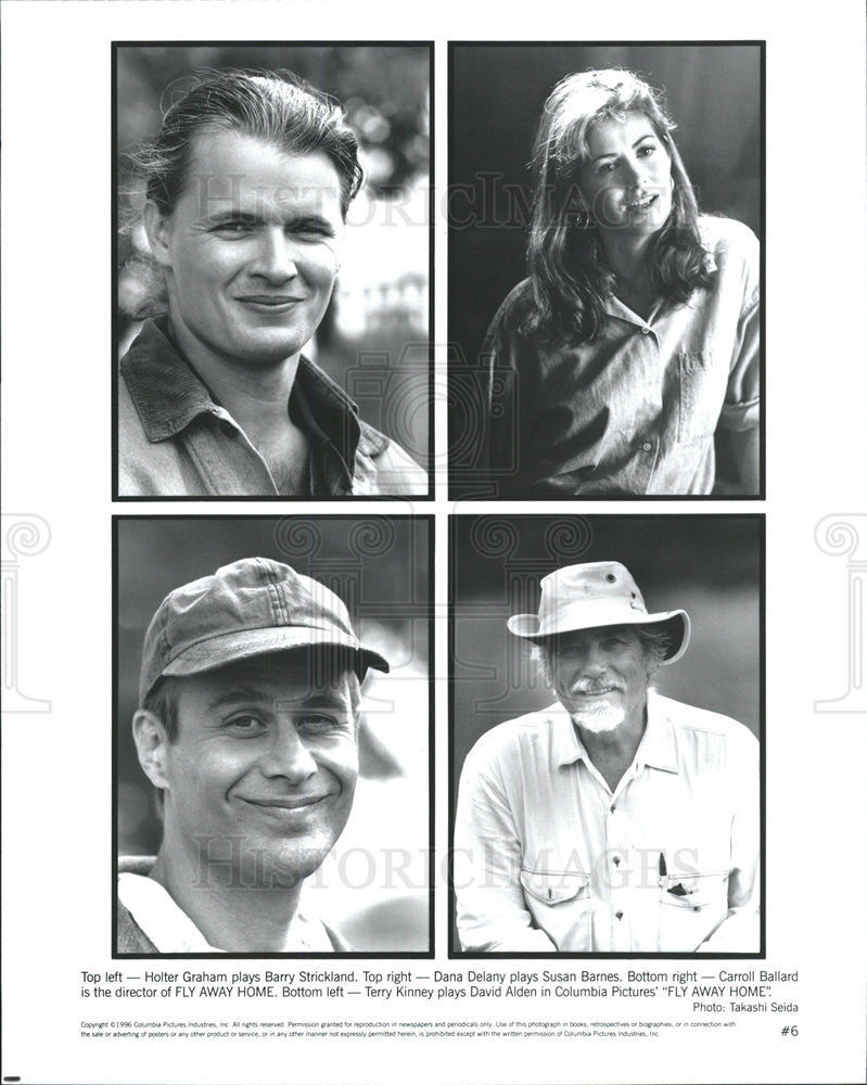 1996 Press Photo Holter Graham, Dana Delany,Terry Kinney &quot;Fly Away Home&quot; - Historic Images