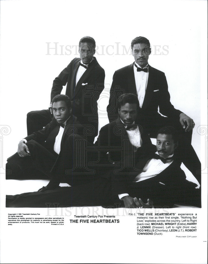 1991 Press Photo Michael Wright, Harry J. Lennix Star In &quot;The Five Heartbeats&quot; - Historic Images