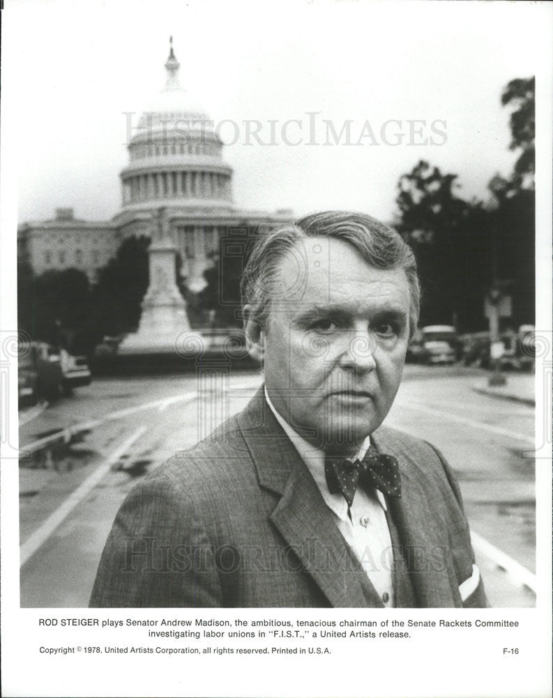 1978 Press Photo Rod Steiger Actor F.I.S.T. Political Drama Film Movie - Historic Images