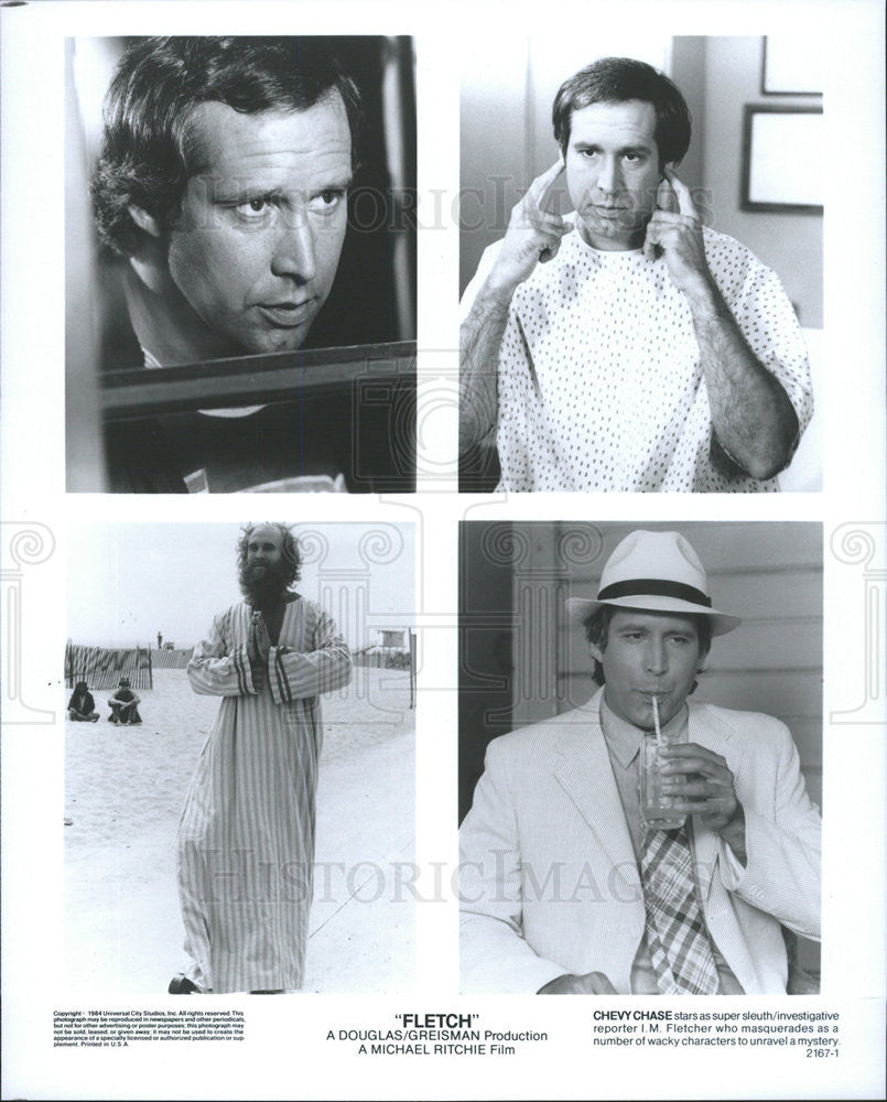 1984 Press Photo Chevy Chase Actor Disguises Fletch Comedy Mystery Film Movie - Historic Images