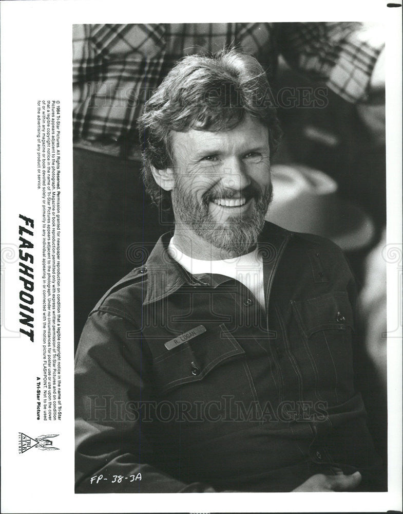 1984 Press Photo Kris Kristofferson Actor Action Suspense Flashpoint Film Movie - Historic Images