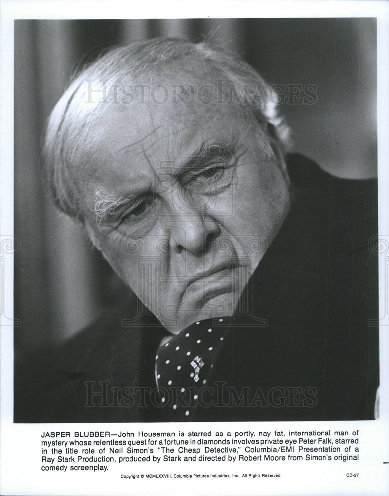 1978 Press Photo John Housman Stars In The Cheap Detective - Historic Images