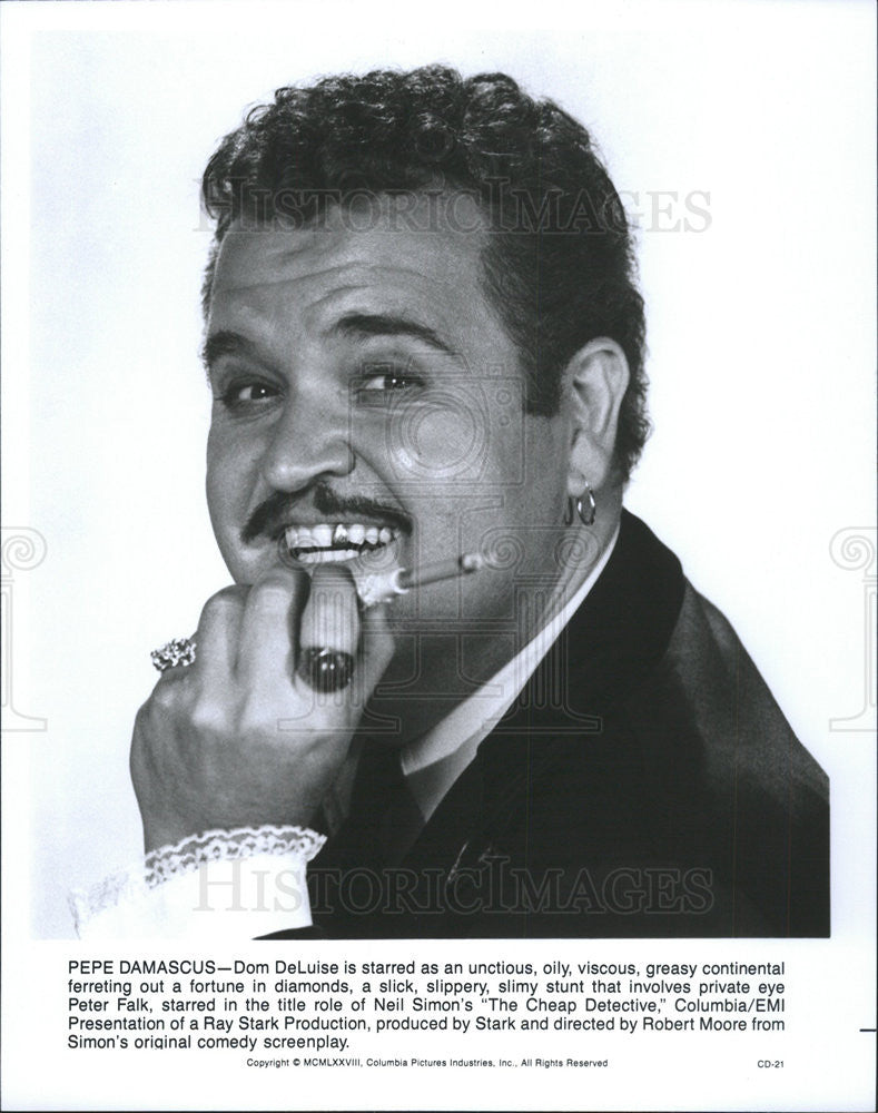 1978 Press Photo The Cheap Detective Film Actor Dom DeLuise Character Portrait - Historic Images