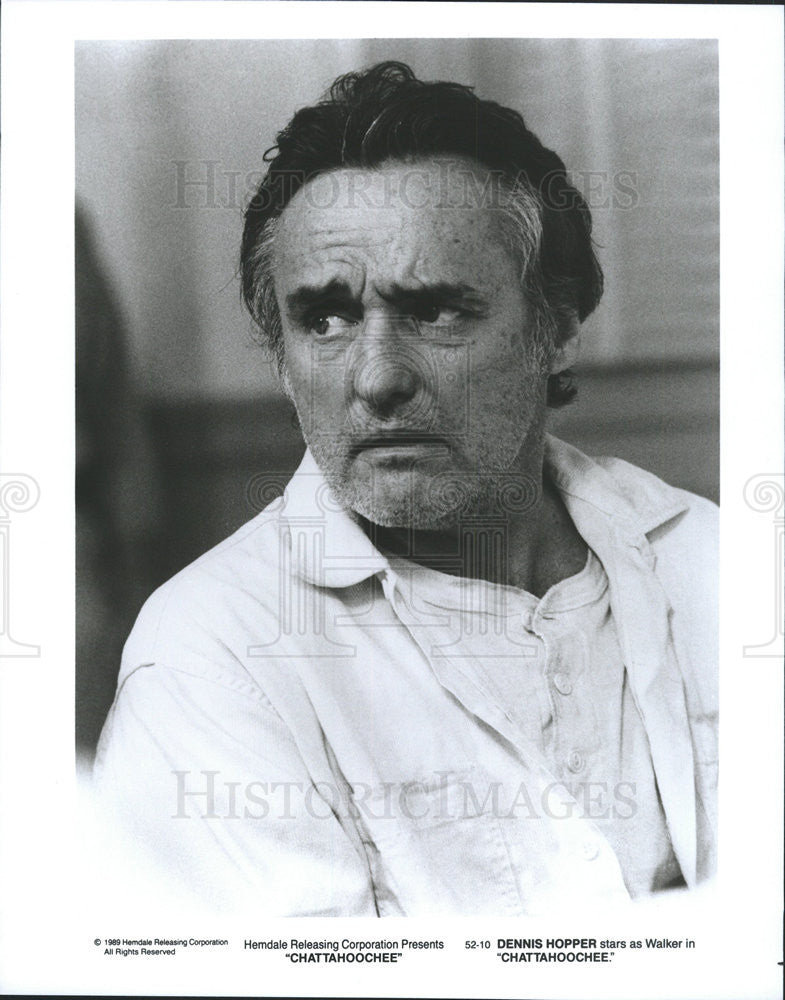 1989 Press Photo Chattahoochee Film Actor Dennis Hopper Closeup Scene - Historic Images