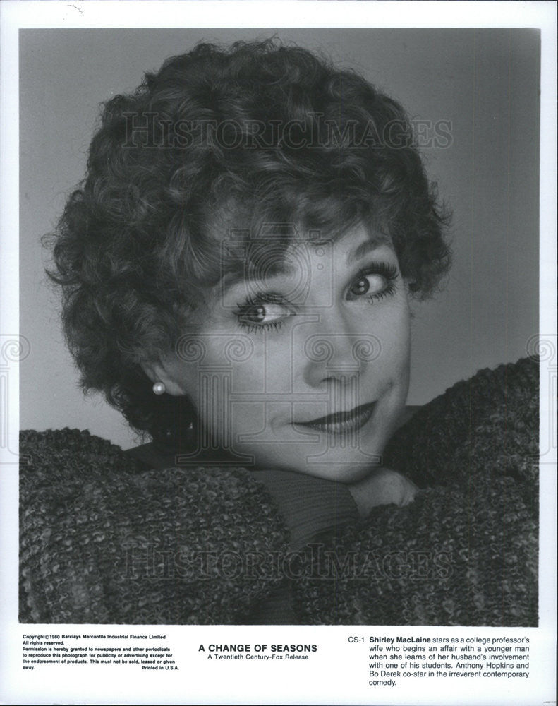 1980 Press Photo Shirley MacLaine stars in &quot;A Change Of Seasons&quot; - Historic Images