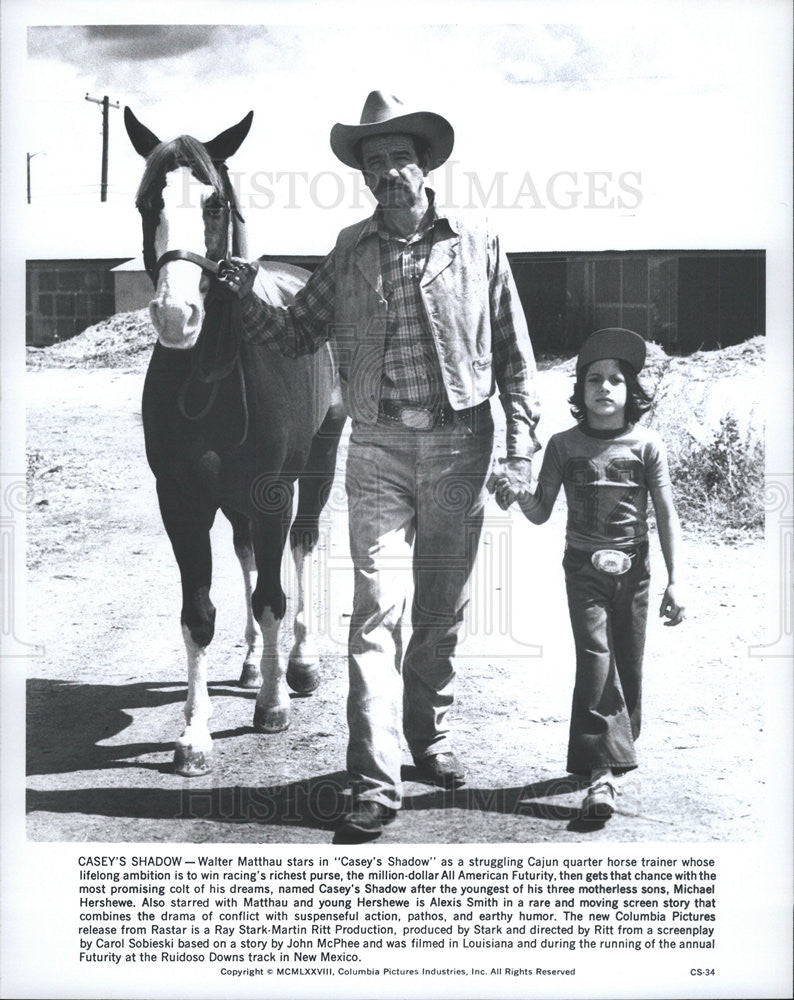 1978 Press Photo Walter Matthau Stars In Casey&#39;s Shadow - Historic Images