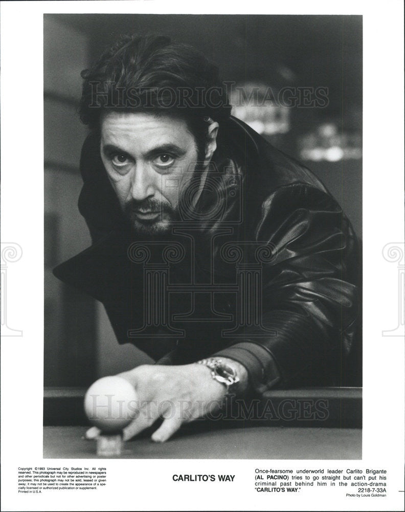 1993 Press Photo Al Pacino Actor Carlito&#39;s Way Action Drama Film Movie - Historic Images