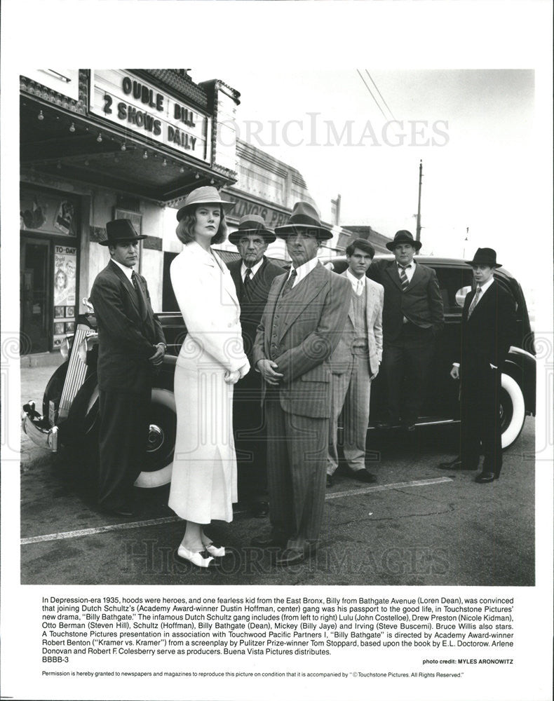 1991 Press Photo Billy Bathgate Film Cast Characters Portrait Dustin Hoffman - Historic Images