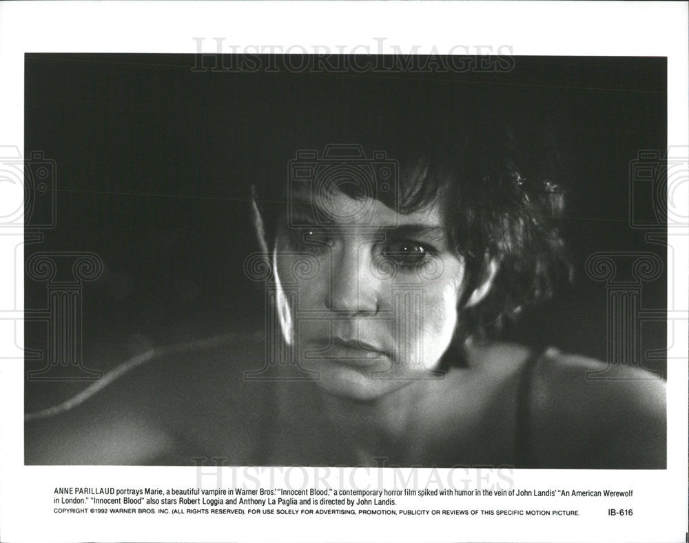 1992 Press Photo Anne Parillaud Actress Vampire Film Innocent Blood Movie - Historic Images