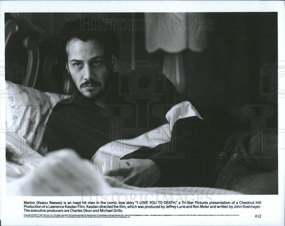 1990 Press Photo Keanu Reeves Actor I Love You To Death Comedy Movie Film - Historic Images