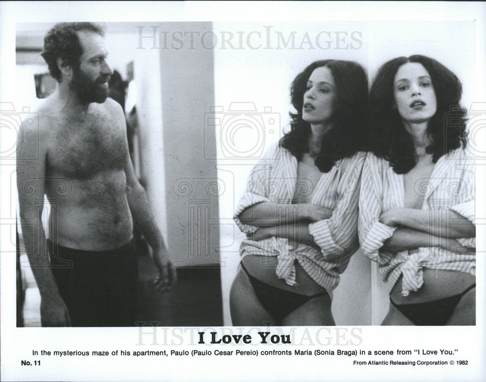 1982 Press Photo I Love You Paulo Cesar Pereio Sonia Braga - Historic Images