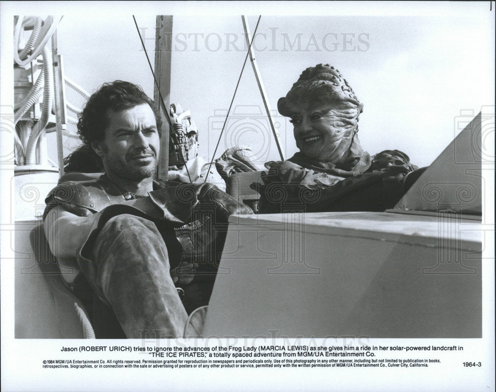 1984 Press Photo Actors Robert Urich And Marcia Lewis In Movie The Ice Pirates - Historic Images