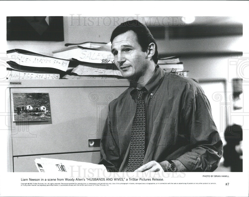 1992 Press Photo Husbands And Wives Liam Neeson - Historic Images