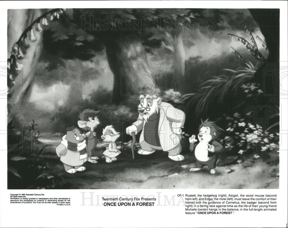 1993 Press Photo Once Upon a Forest animation Twentieth Century Fox - Historic Images