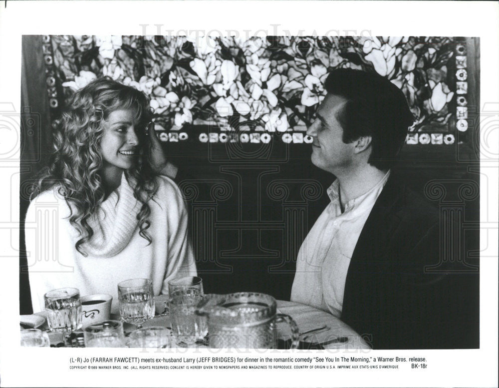 1989 Press Photo Farrah Fawcett and Jeff Bridges in &quot;See You in the Morning&quot; - Historic Images