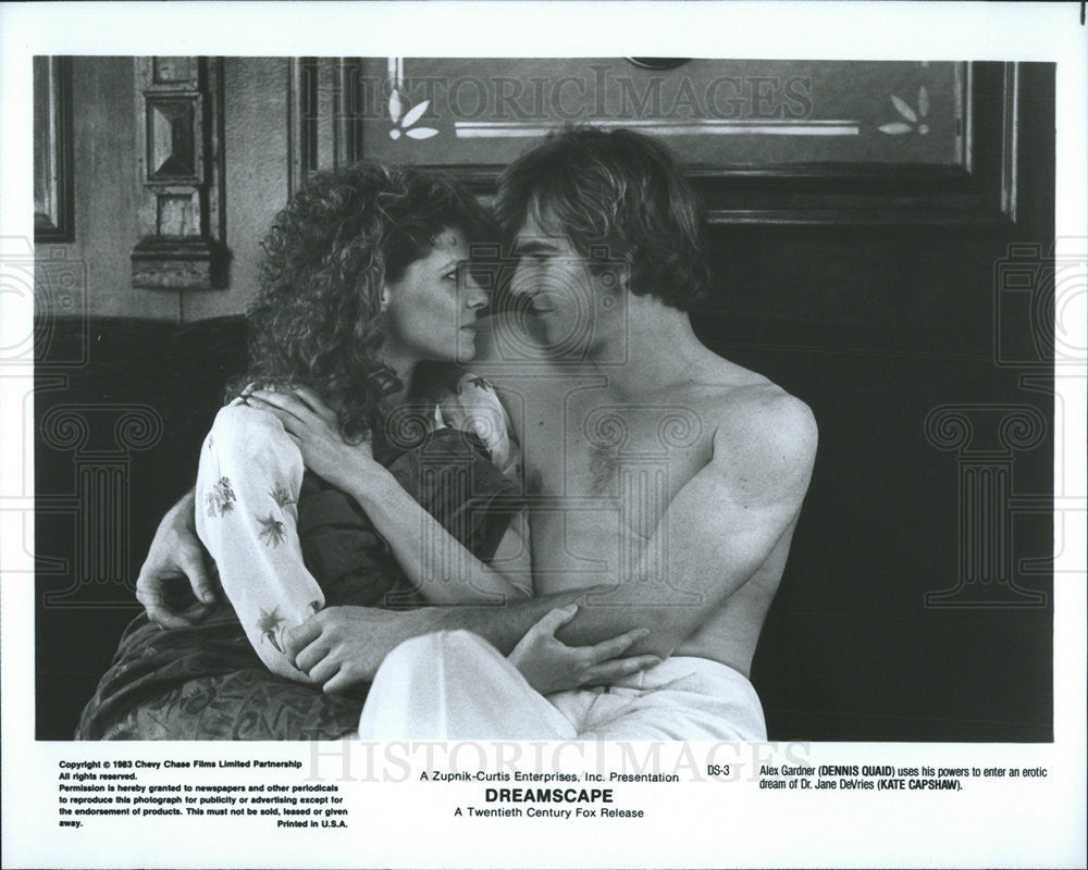 1984 Press Photo Dreamscape Dennis Quaid Kate Capshaw - Historic Images