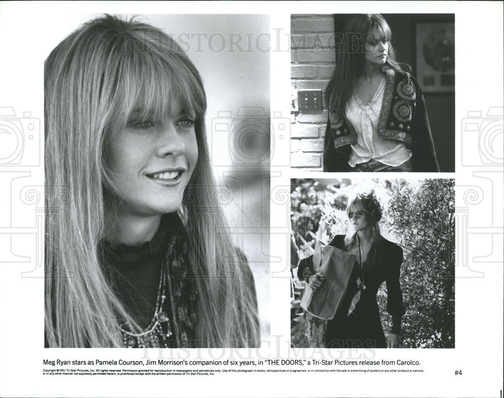 1991 Press Photo Meg Ryan As Pamela Courson In The Doors - Historic Images