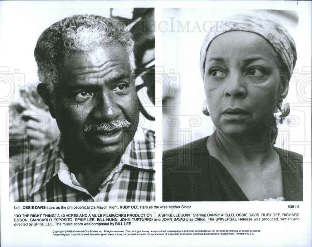 1989 Press Photo Do The Right Thing Ossie Davis Ruby Dee - Historic Images