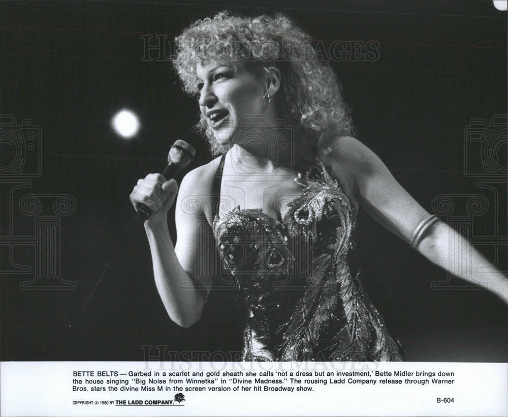 1980 Press Photo Divine Madness Bette Midler - Historic Images