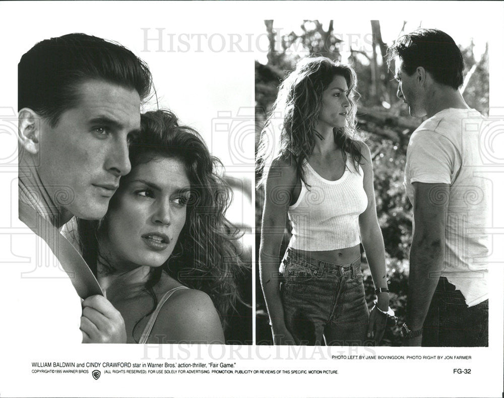 1995 Press Photo William Baldwin and Cindy Crawford in &quot;Fair Game&quot; - Historic Images