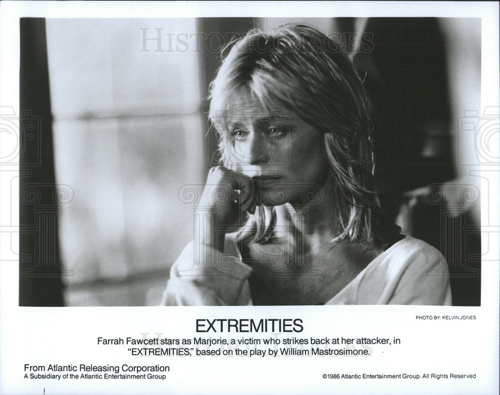 1986 Press Photo Extremities Farrah Fawcett - Historic Images