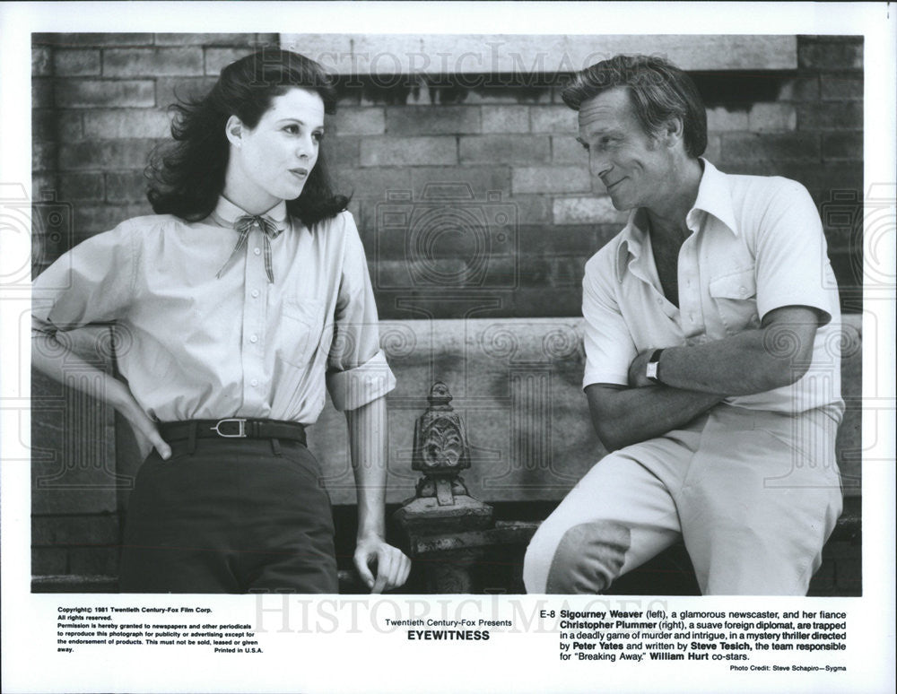 1961 Press Photo Sigourney Weaver &amp; Christopher Plummer star in &quot;Eyewitness&quot; - Historic Images