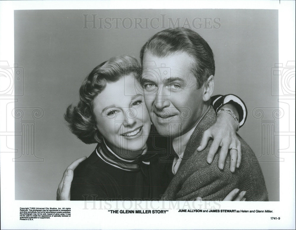 1953 Press Photo James Stewart & June Allyson Star In "The Glenn Miller Story" - Historic Images