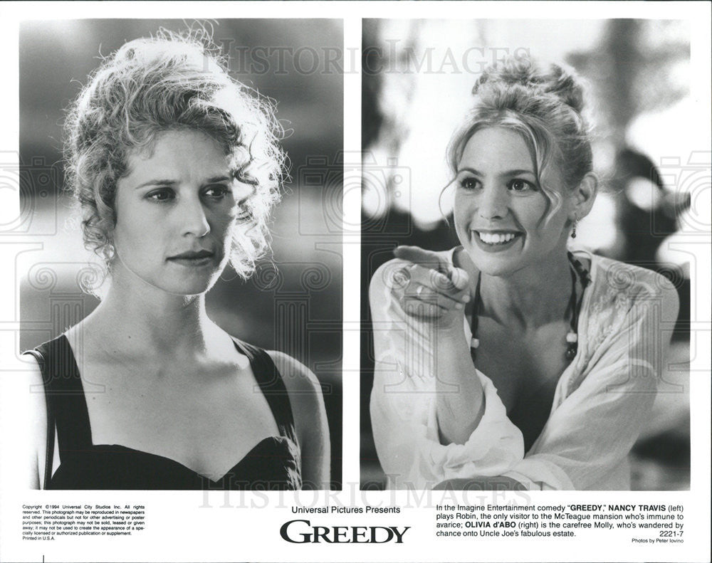 1994 Press Photo Greedy Nancy Travis Olivia d&#39;Abo - Historic Images