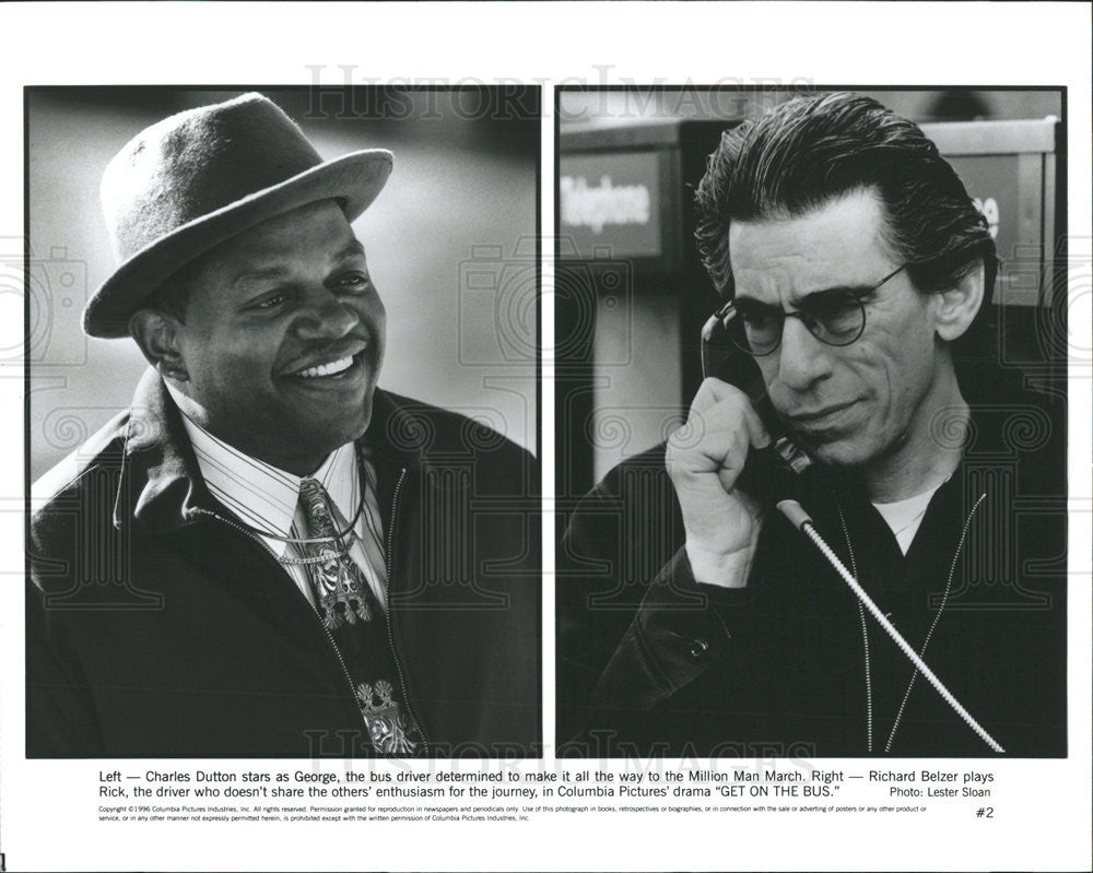 1996 Press Photo Charles Dutton &amp; Richard Belzer Star In Get On The Bus - Historic Images